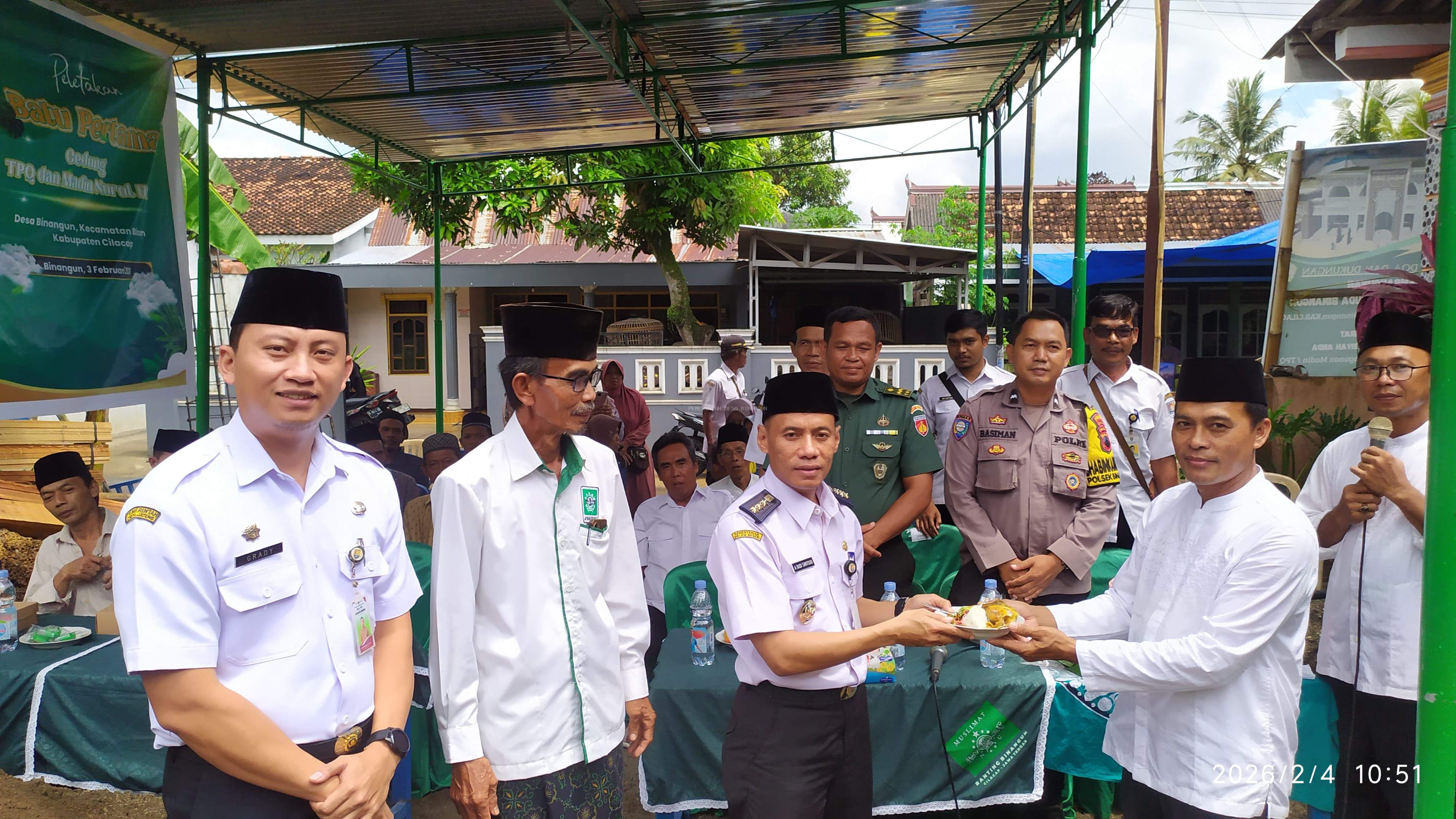 Ditandai Peletakan Batu Pertama, Pembangunan Madin Nurul Huda Binangun Dimulai